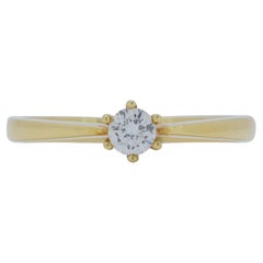 Sophisticated 0.16ct Natural Diamond Solitaire Ring in 20K Yellow Gold