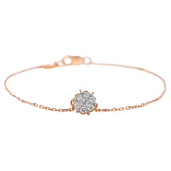 Bracelet sophistiqué en or rose 18 carats et diamant naturel de 0,19 ct
