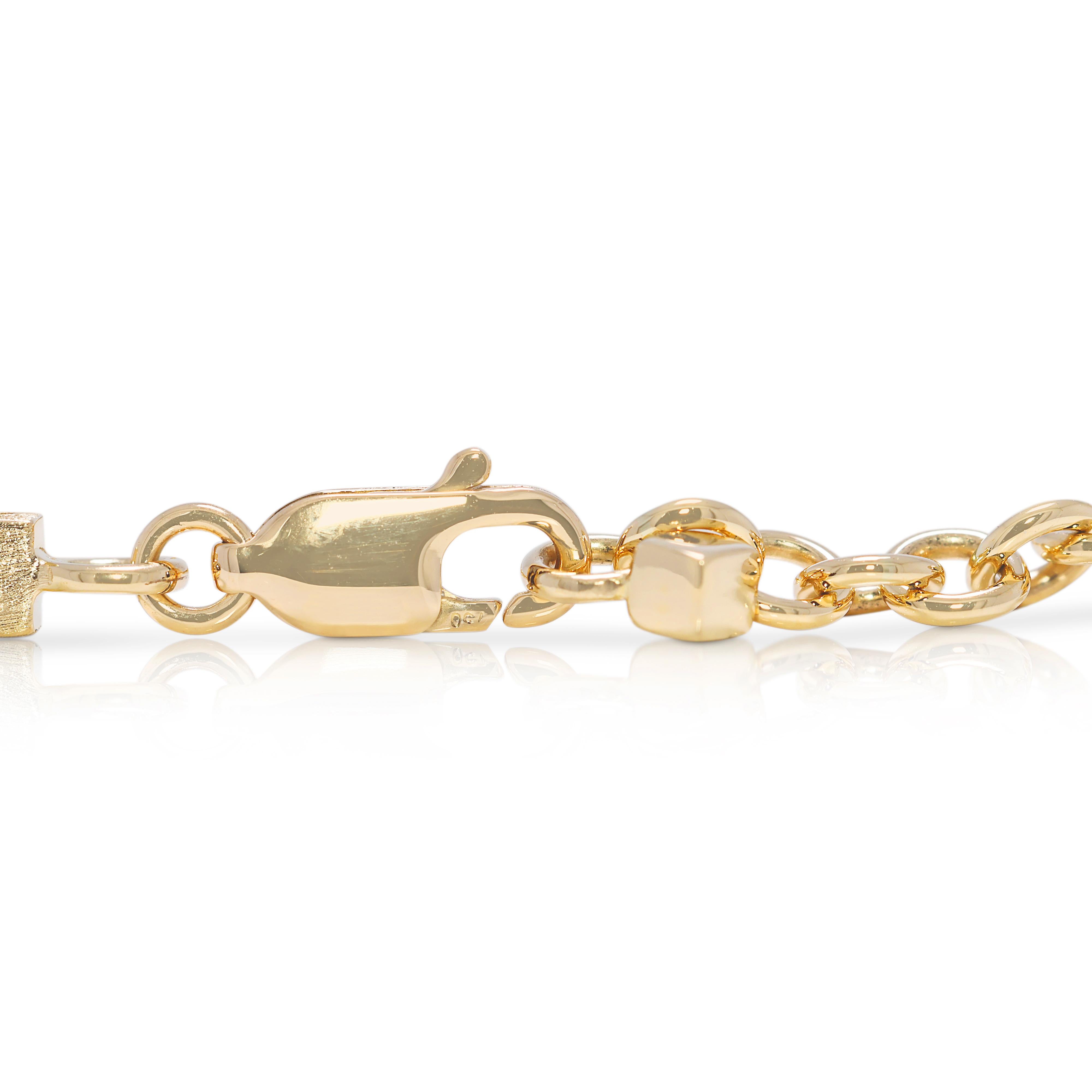 Bracelet sophistiqué en or jaune 18 carats de 0,21 ct de diamants naturels en vente 1