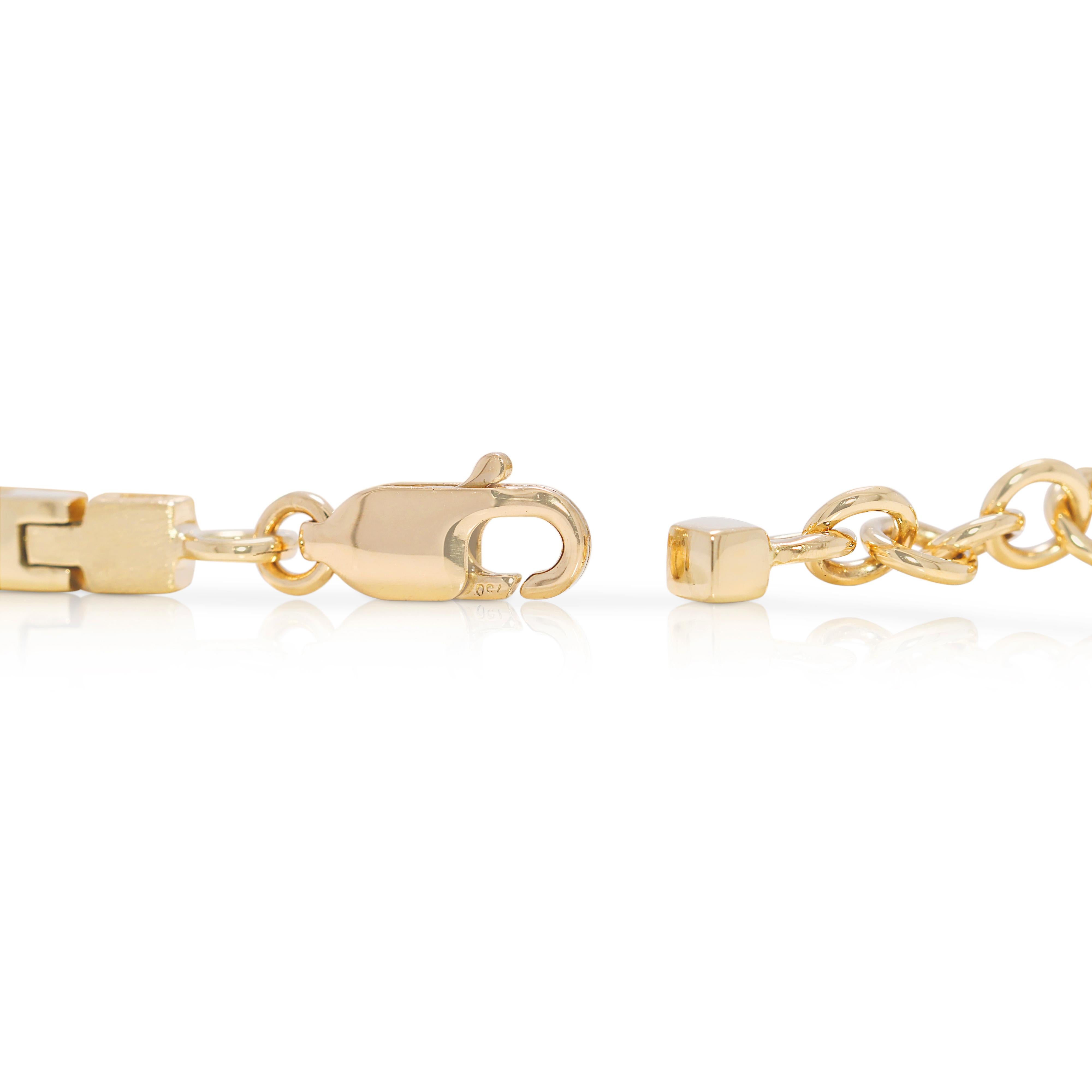Bracelet sophistiqué en or jaune 18 carats de 0,21 ct de diamants naturels en vente 3
