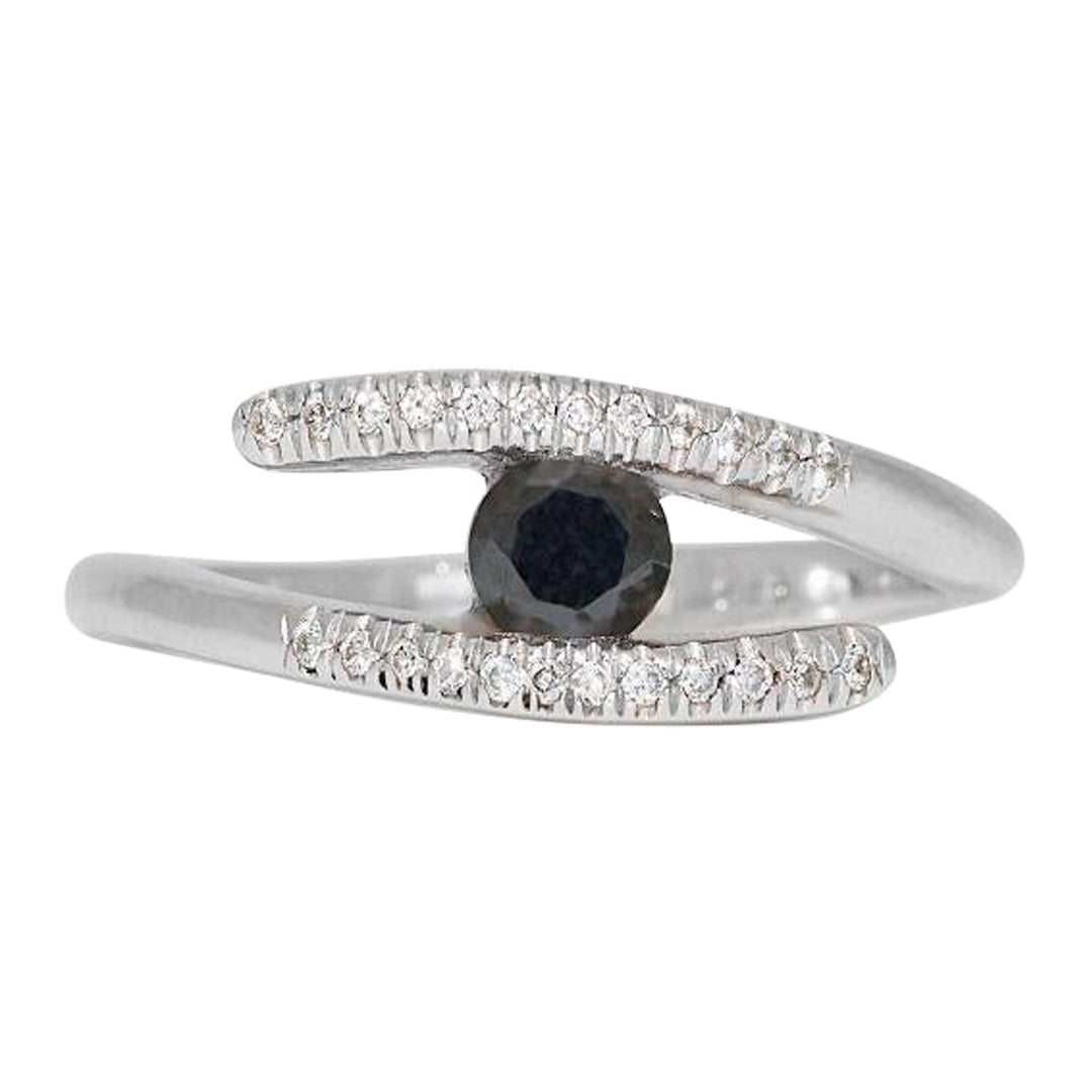 Raffinierter 0,29 Karat Pave-Ring aus 18 Karat Weißgold im Angebot