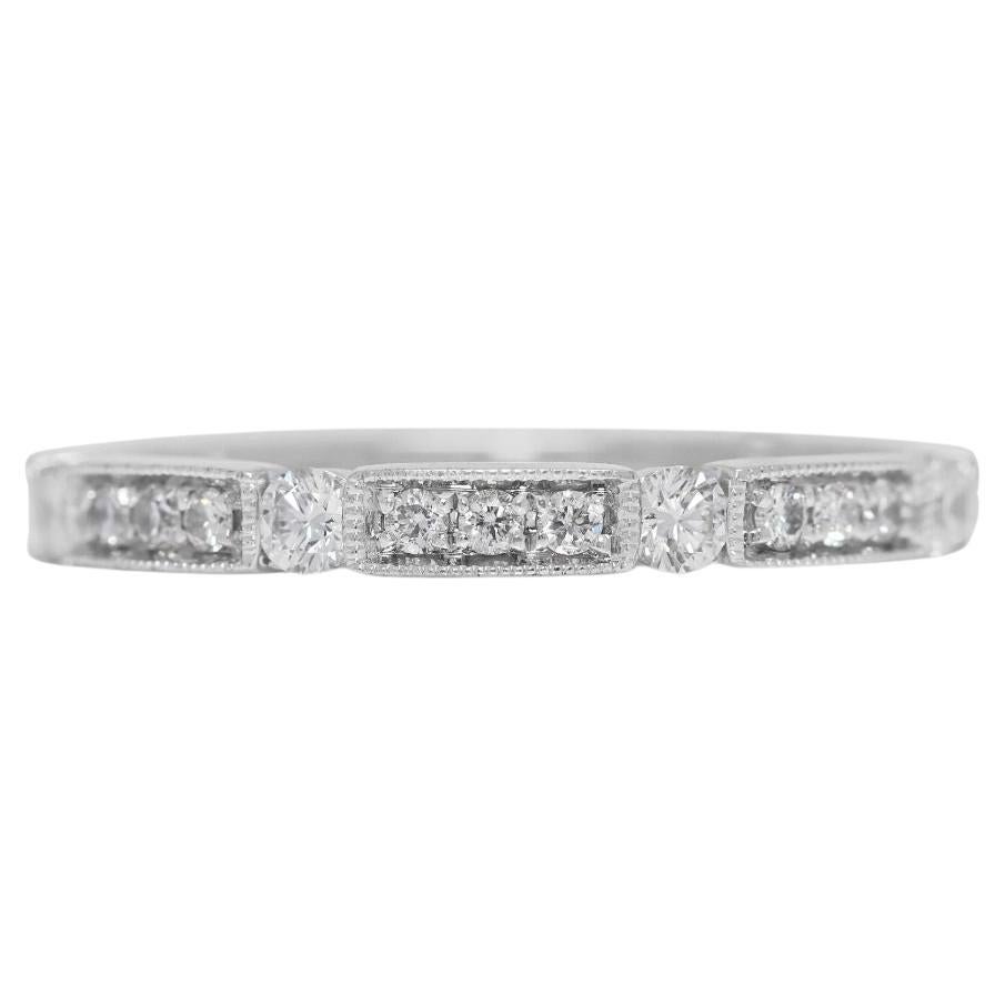 Sophisticated 0.3ct Half Eternity Natural Diamond Ring in 18K White Gold