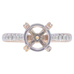 Sophisticated 0.41ct Natural Diamond Ring Setting in 18K Two-Toned Gold