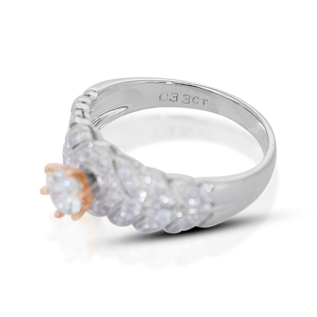 Women's Sophisticated 0.58ct Pave Diamond Ring set in Platinum For Sale