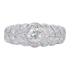 Sophisticated 0.58ct Pave Diamond Ring set in Platinum