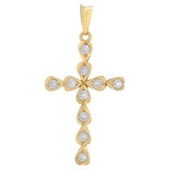 Pendentif sophistiqué en or jaune 18 carats avec diamant naturel de 0,5 carat