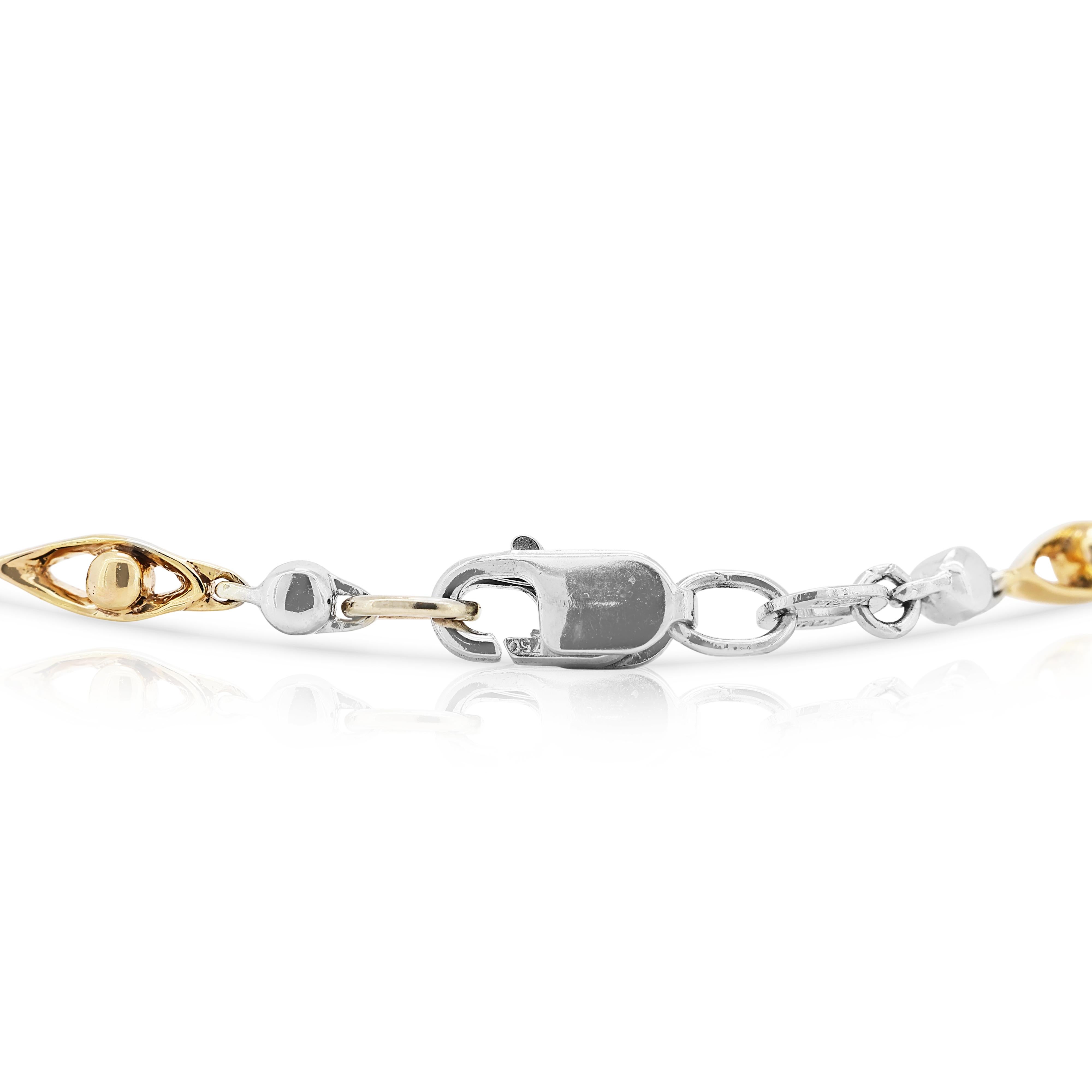 Donna Sofisticato bracciale con diamanti naturali da 0,68 carati in oro 18 carati bicolore in vendita
