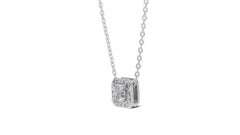 Sophisticated 0.83ct Ascher Cut Diamond Necklace in 18K White Gold