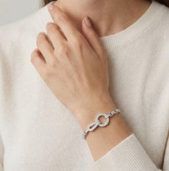 Bracelet Vintage sophistiqué en or blanc 18 carats et diamant naturel de 0,94ct
