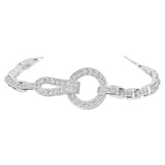 Bracelet Vintage sophistiqué en or blanc 18 carats et diamant naturel de 0,94ct