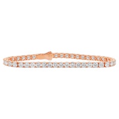 Sophisticated 10.03ct Diamonds Tennis Bracelet in 14k Rose Gold - IGI Certified