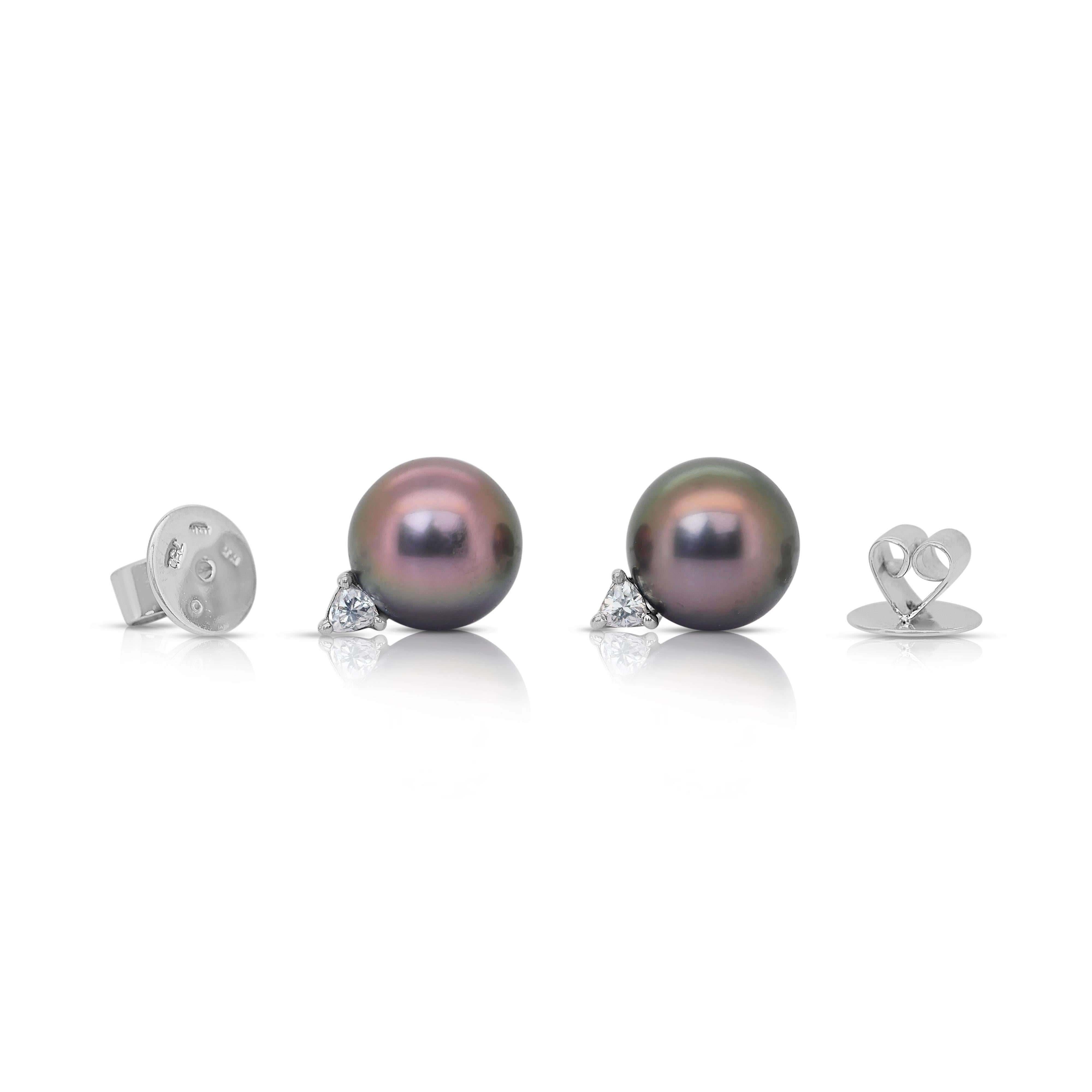 Clous d'oreilles sophistiqués en perles d'eau salée et diamants de 10,95 carats en vente 4