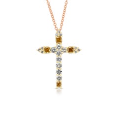 Sofisticado Colgante de Diamantes de 1,10 ct con Oro Amarillo de 18k y Cadena de Oro Rosa de 18k