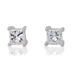 Sophisticated 1.14ct Diamonds Stud Earrings in 18k White Gold - GIA Certified
