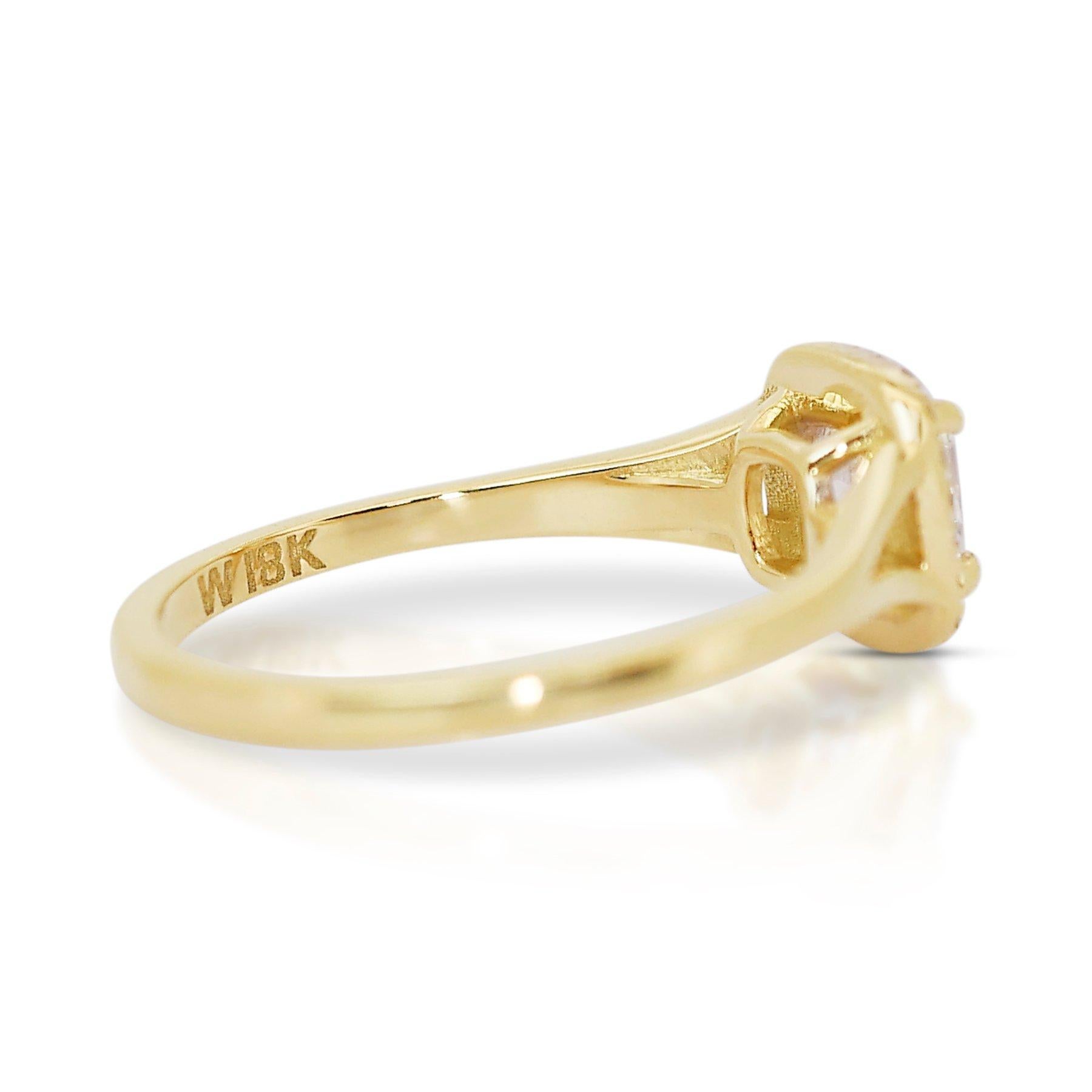 Sophisticated 1.19ct Double Excellent Ideal Cut Diamond Halo Ring -GIA Certified For Sale 2
