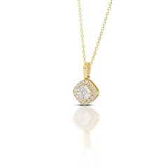 Sophisticated 1.20ct Double Excellent Ideal Cut Diamond Halo Necklace - GIA