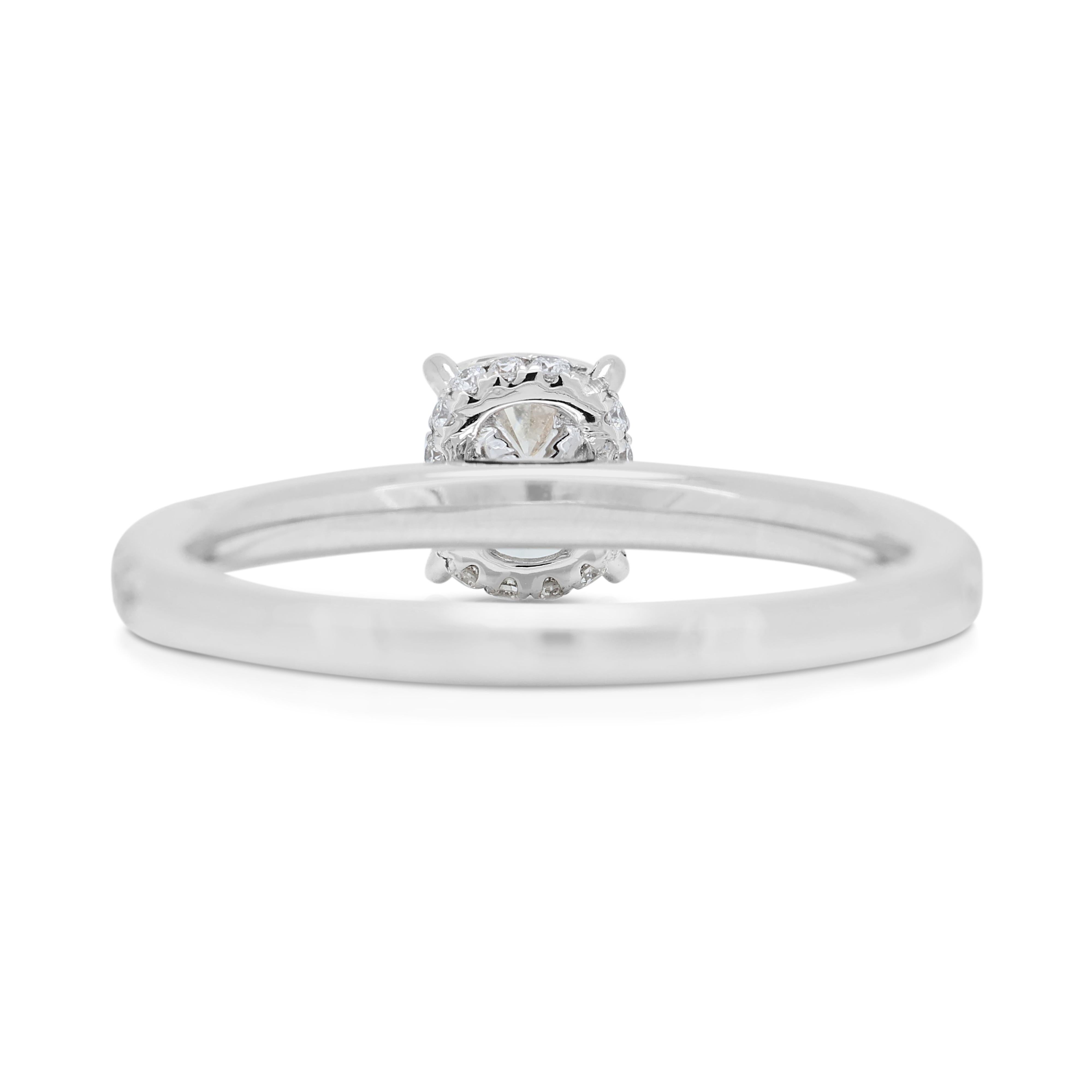 Sophisticated 1.25ct Cushion-Cut Diamond Pave Ring in 18K White Gold 1