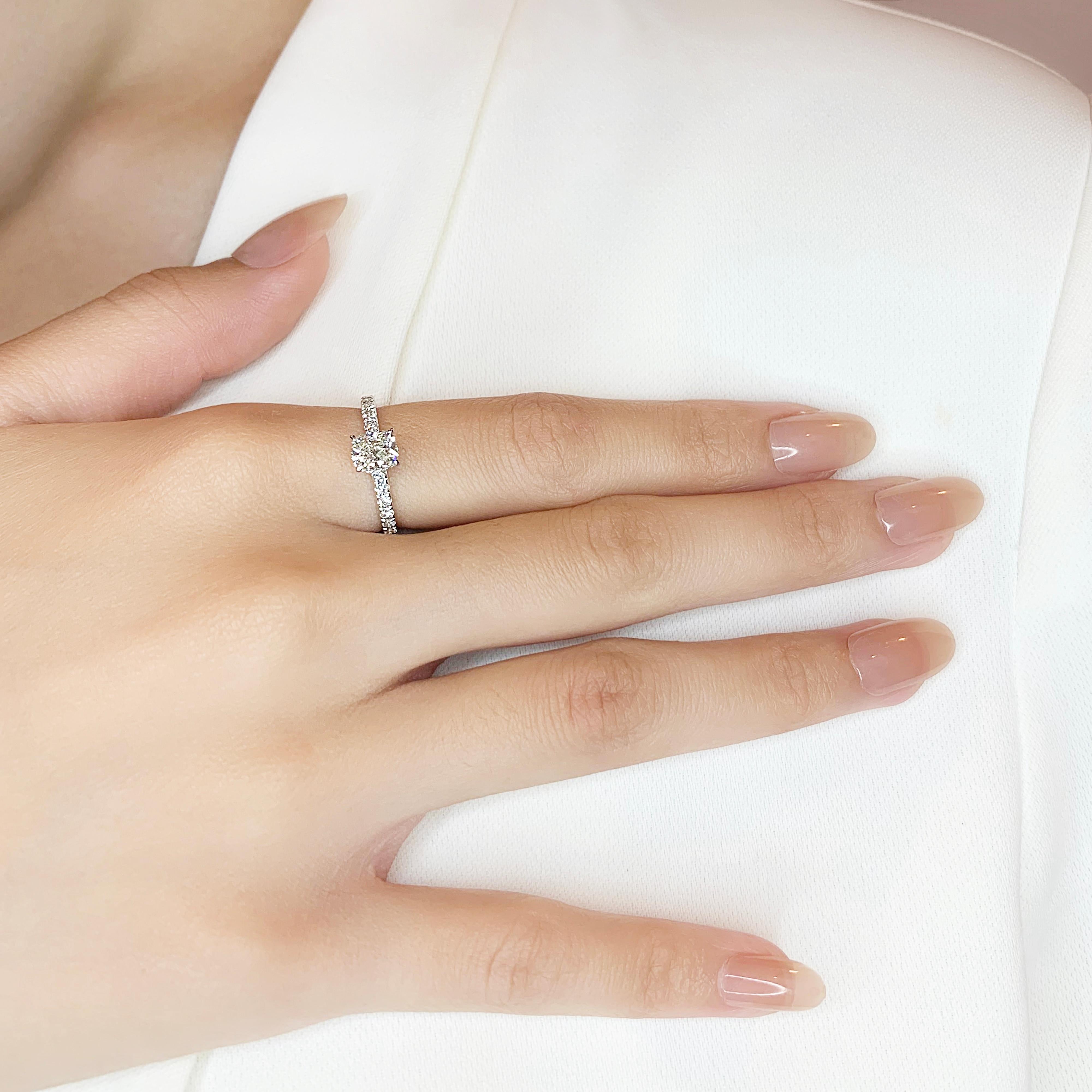 Sophisticated 1.25ct Cushion-Cut Diamond Pave Ring in 18K White Gold 4