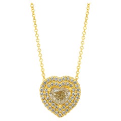 Sophisticated 1.26ct Diamonds Necklace with Heart-Halo Pendant - IGI Certified