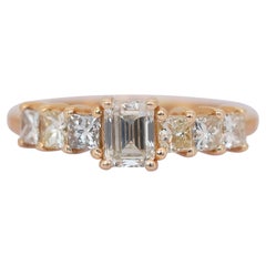 Sophisticated 1.37ct Diamonds 7-Stone Ring in 18k Yellow Gold - IGI Certified