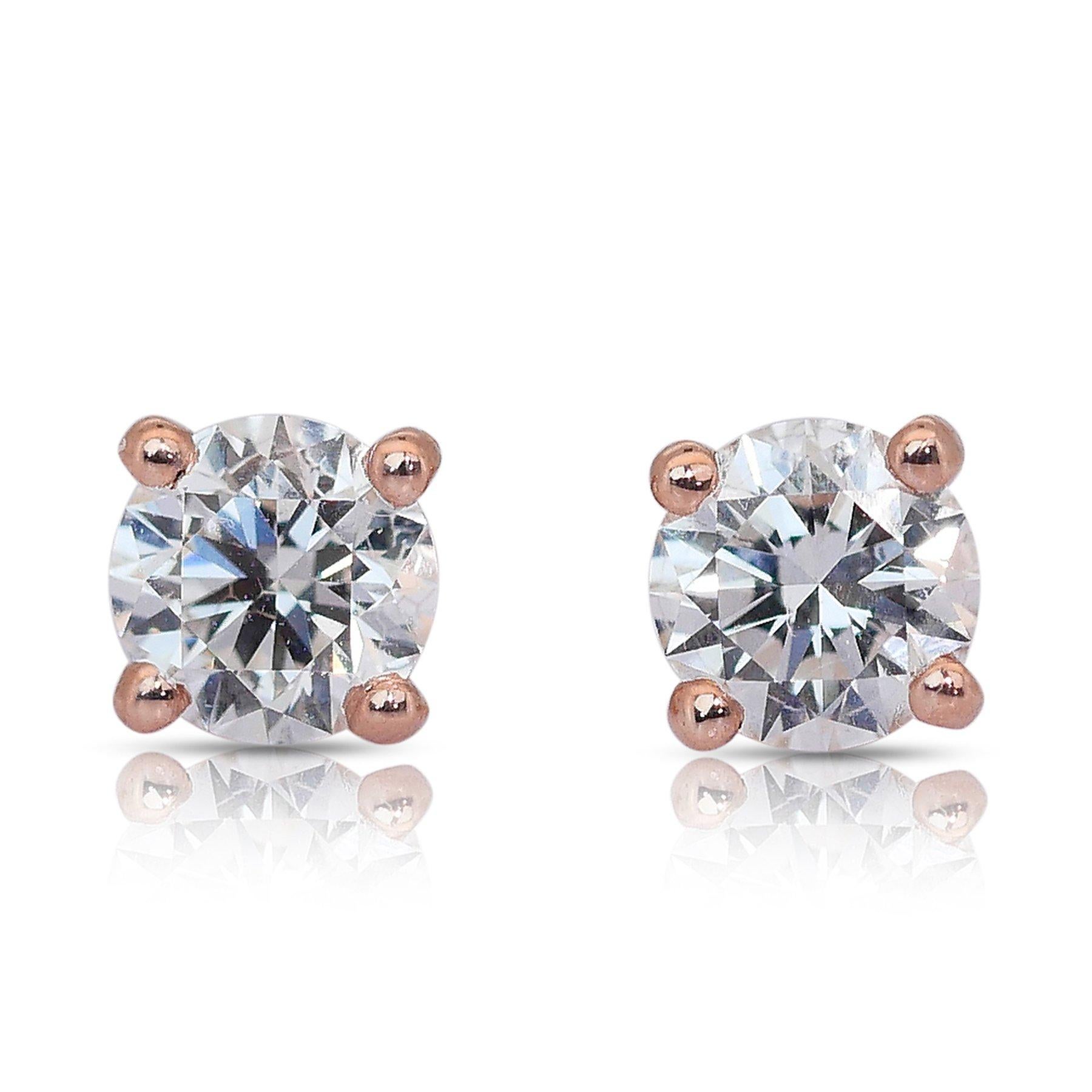 Sofisticati orecchini con diamanti da 1,40 carati in oro rosa 18k - certificati GIA in vendita 3