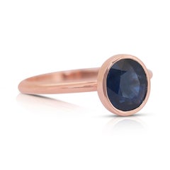 Raffinierter 1,40 Karat Saphir Solitär Ring in 14k Roségold - IGI zertifiziert