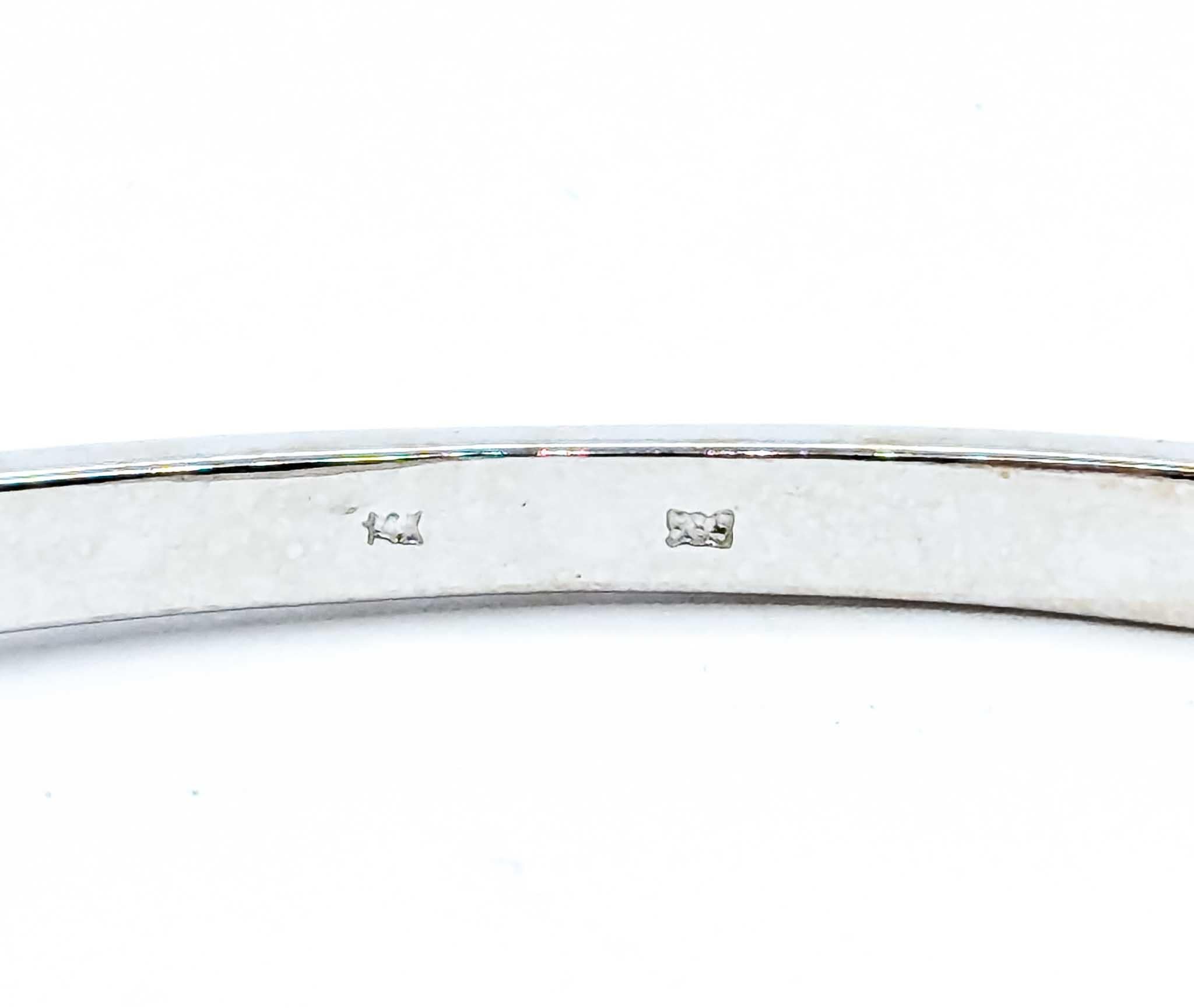 Women's Sophisticated 14k White Gold Diamond Hinged Bangle For Sale