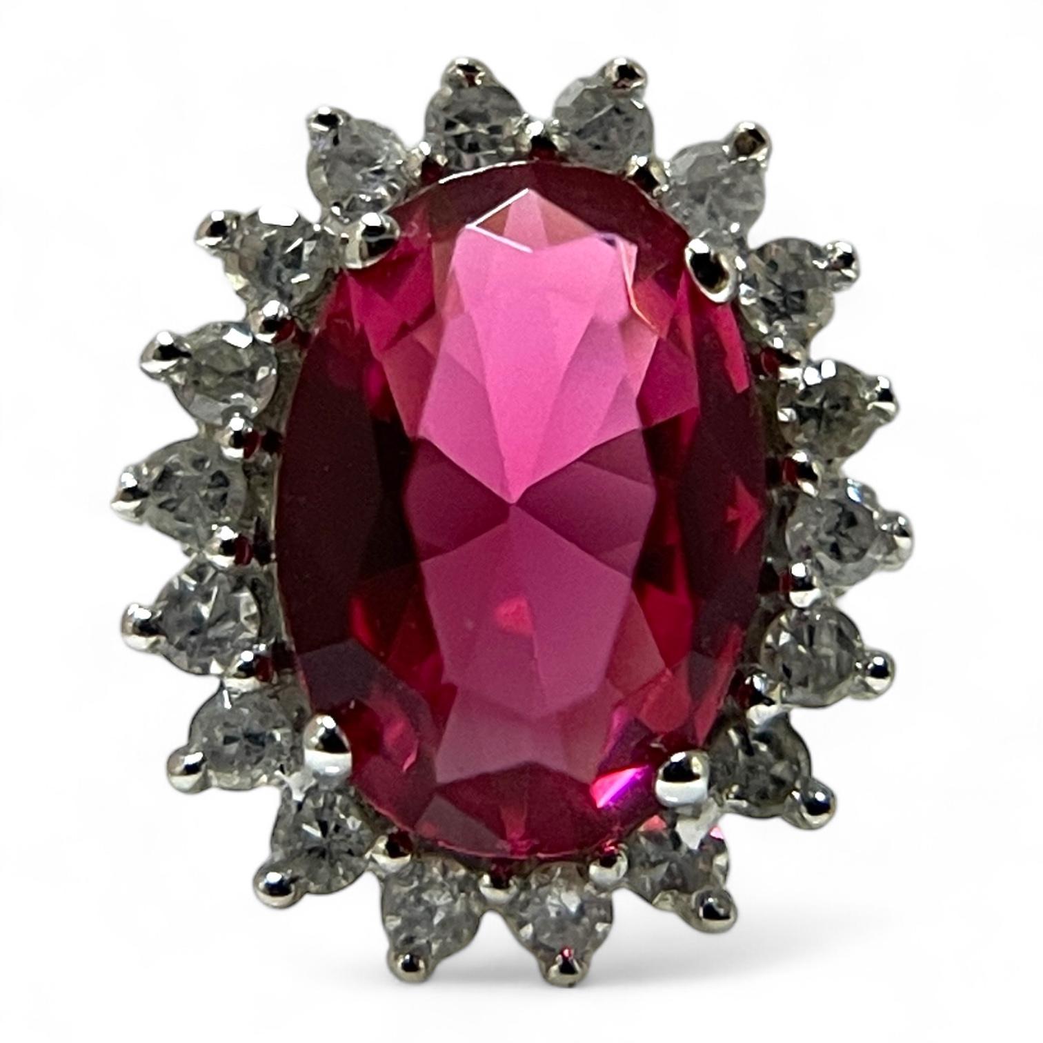 Modern Sophisticated 14K White Gold Red Gemstone Jewelry Collection For Sale