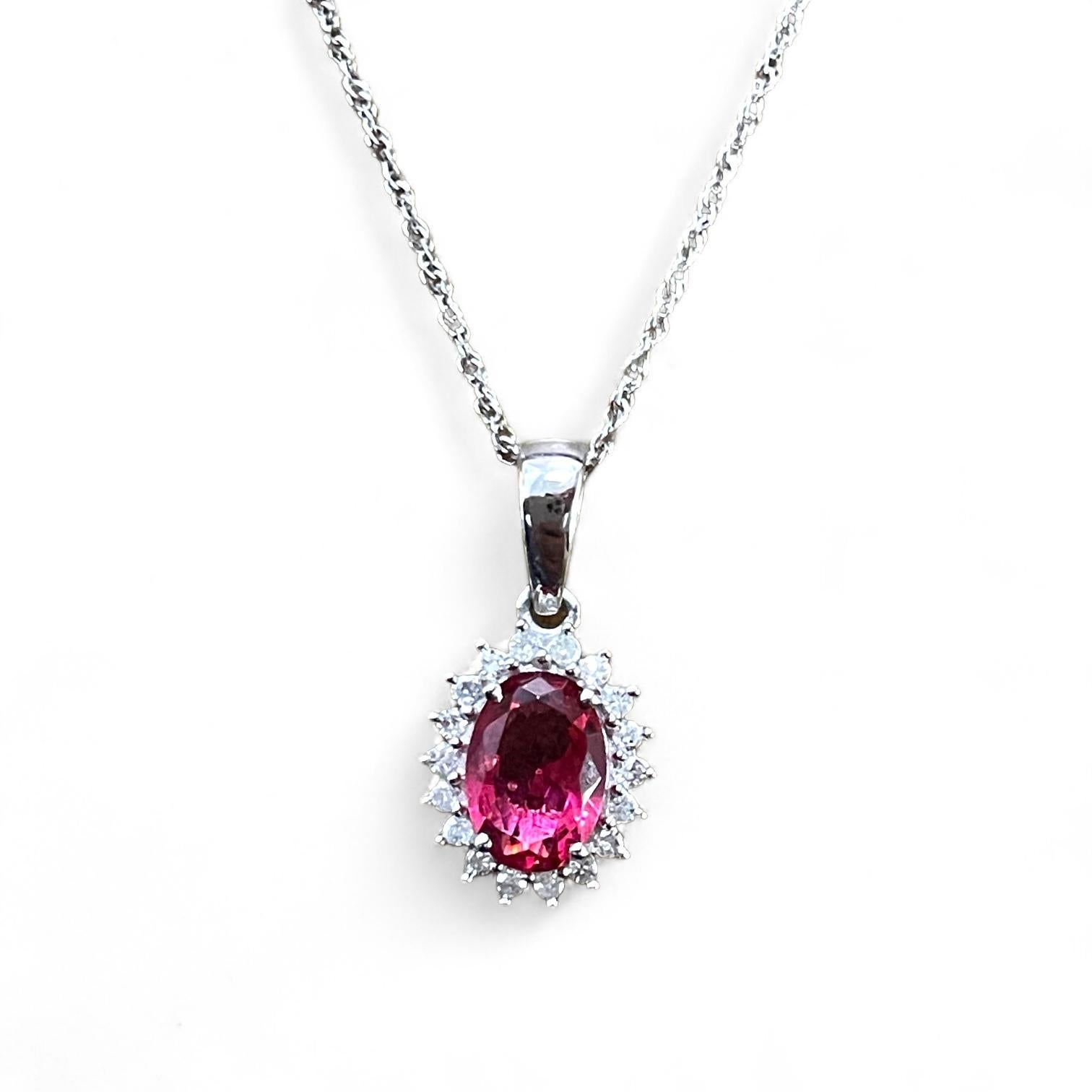 Women's Sophisticated 14K White Gold Red Gemstone Jewelry Collection For Sale