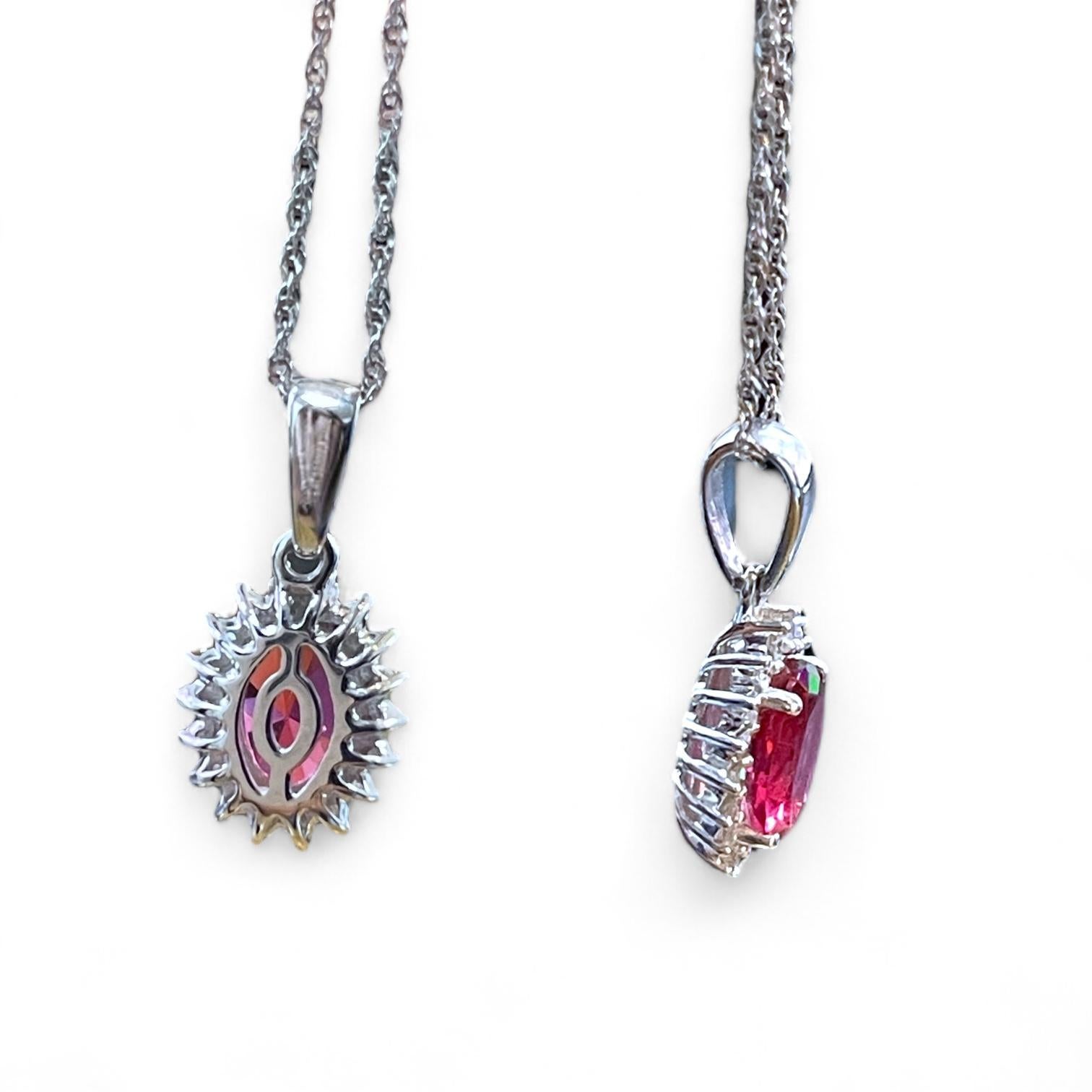 Sophisticated 14K White Gold Red Gemstone Jewelry Collection For Sale 1