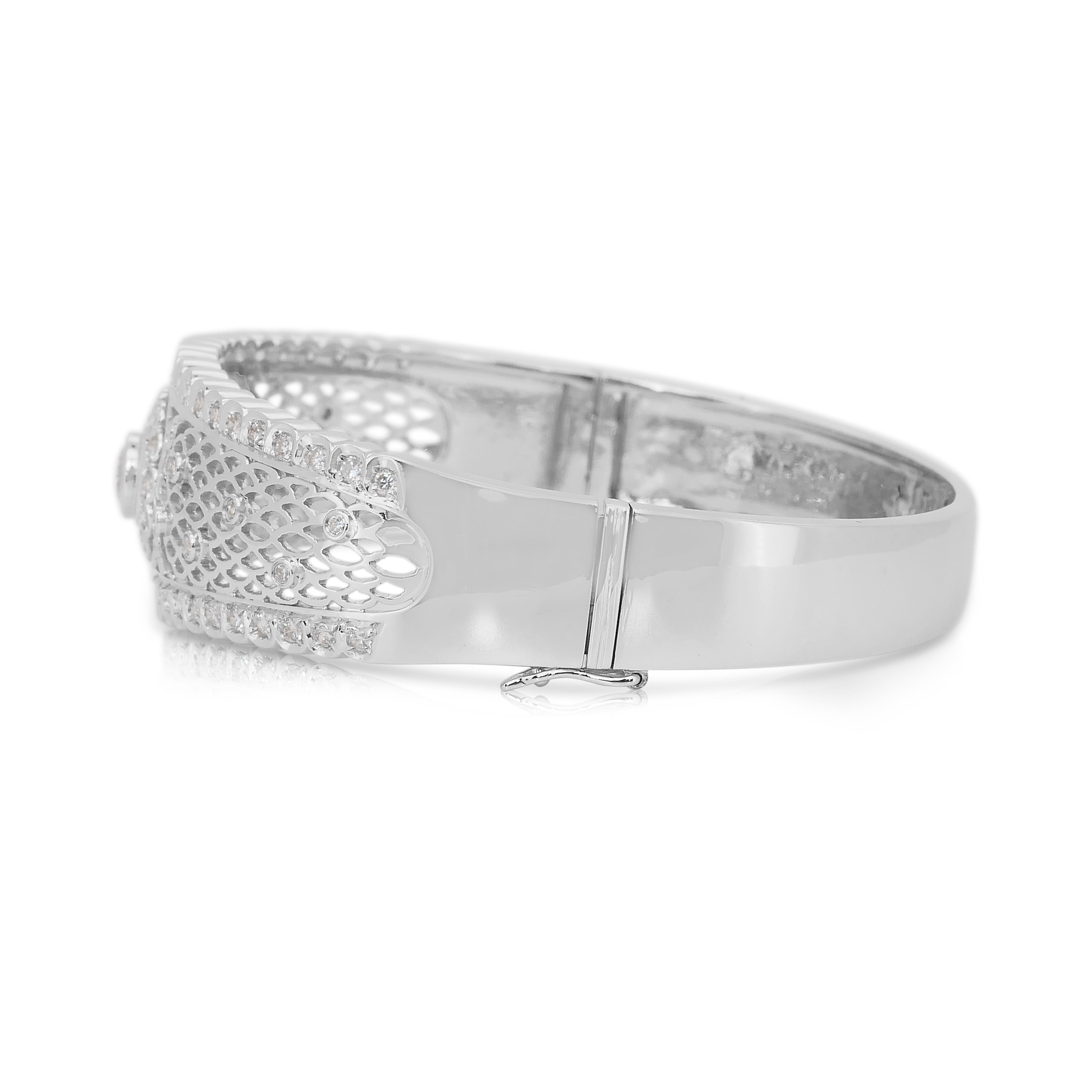 Bracelet sophistiqué en or blanc 18 carats de 1,50 ct de diamants - certifié IGI Neuf - En vente à רמת גן, IL