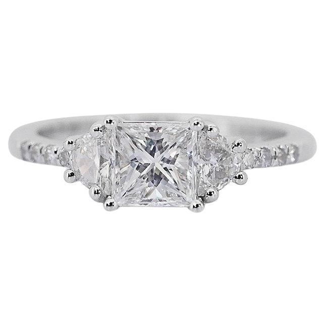 Sophisticated 1.51ct Double Excellent Ideal Cut Diamond 3-Stone Ring