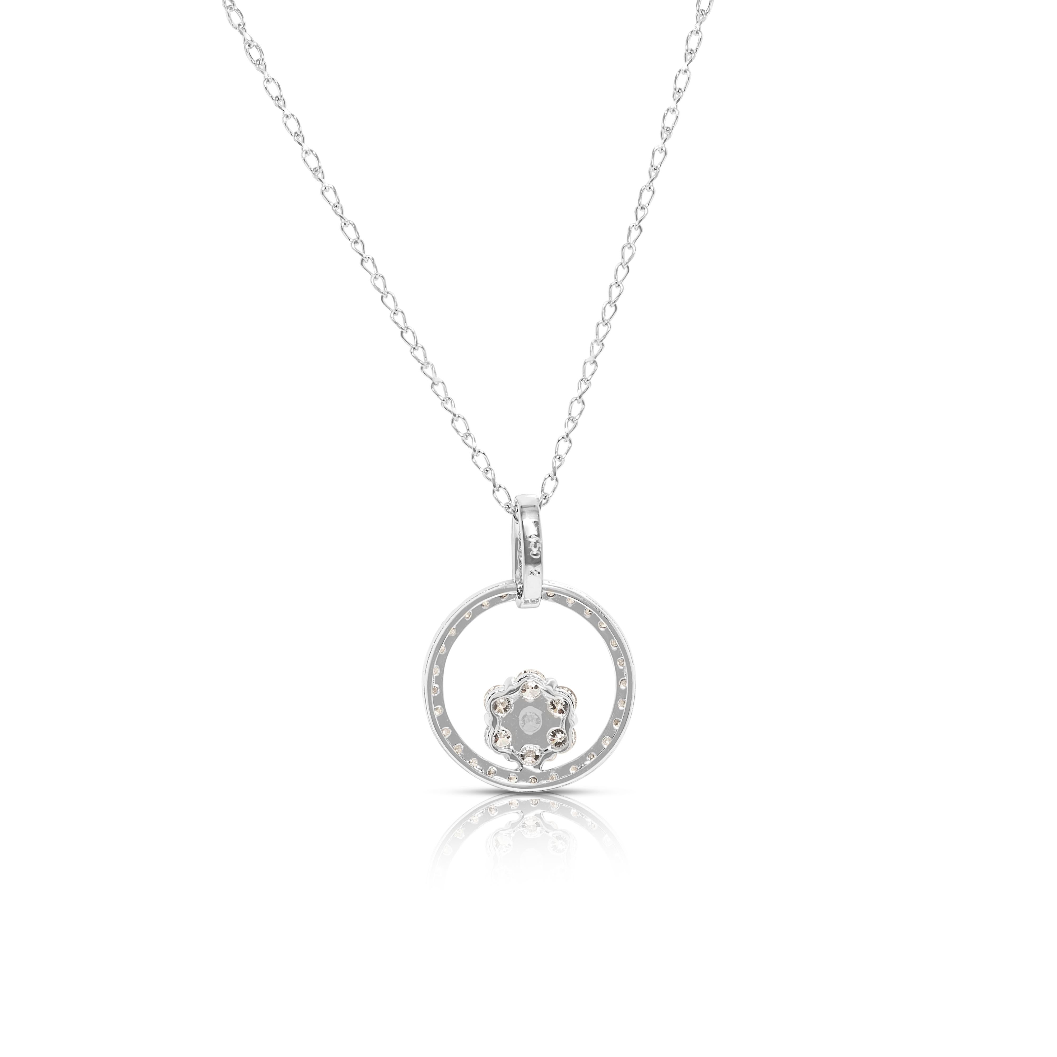 Sofisticata collana di diamanti da 1,57 carati in oro bianco 18 carati in vendita 1