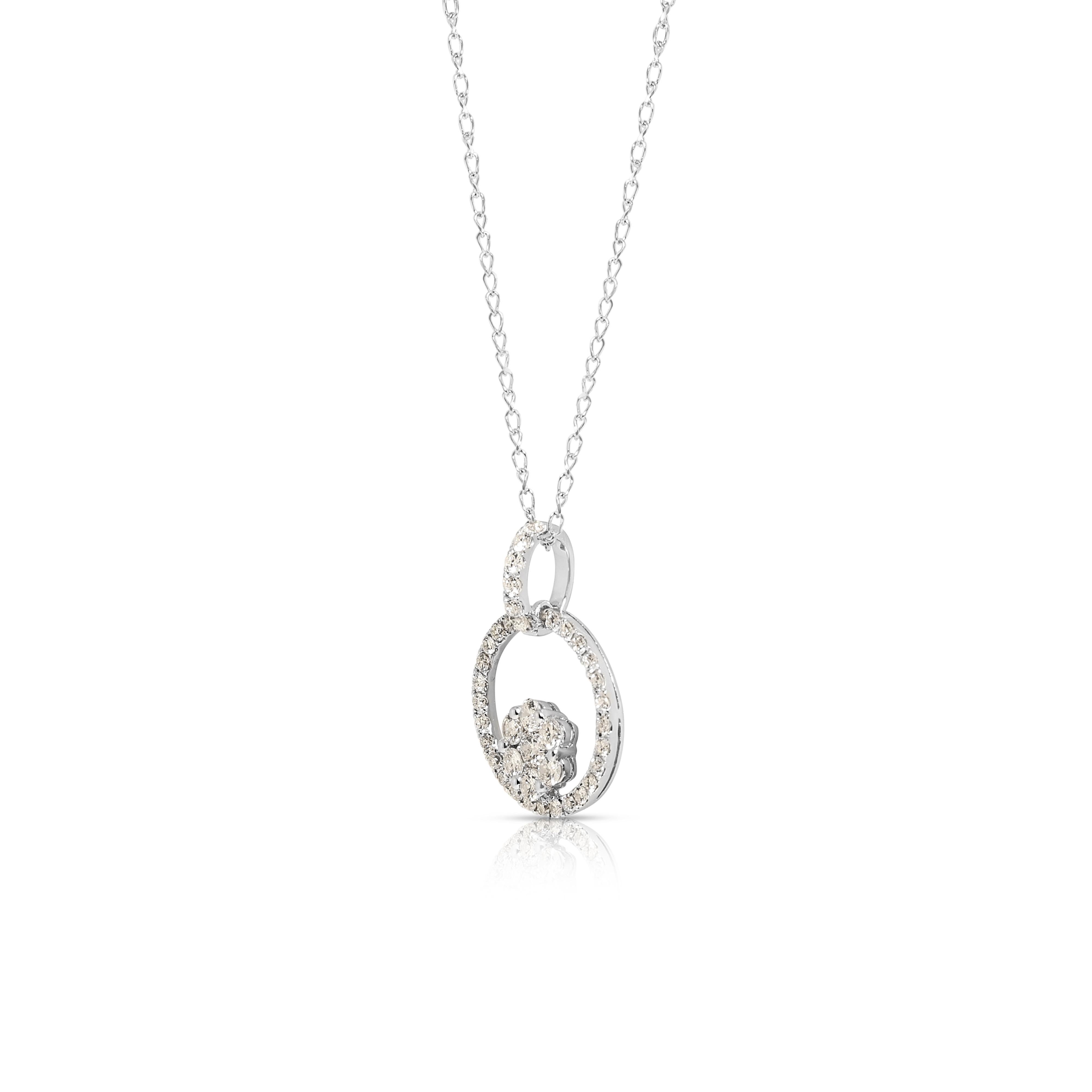 Sofisticata collana di diamanti da 1,57 carati in oro bianco 18 carati in vendita 2