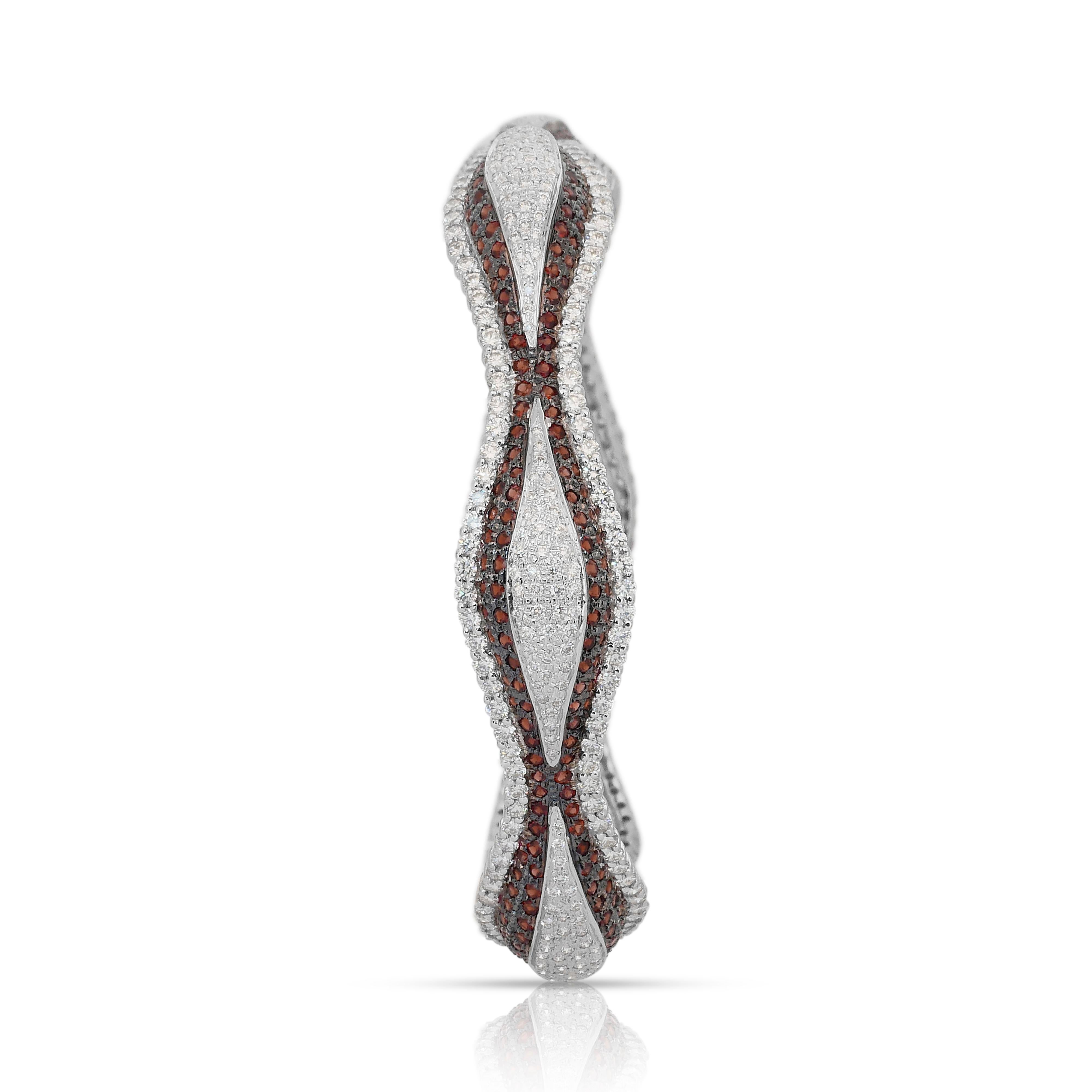 Donna Sofisticato bracciale con spessartite e diamanti da 16,25 ct in oro bianco 18 carati - IGI in vendita