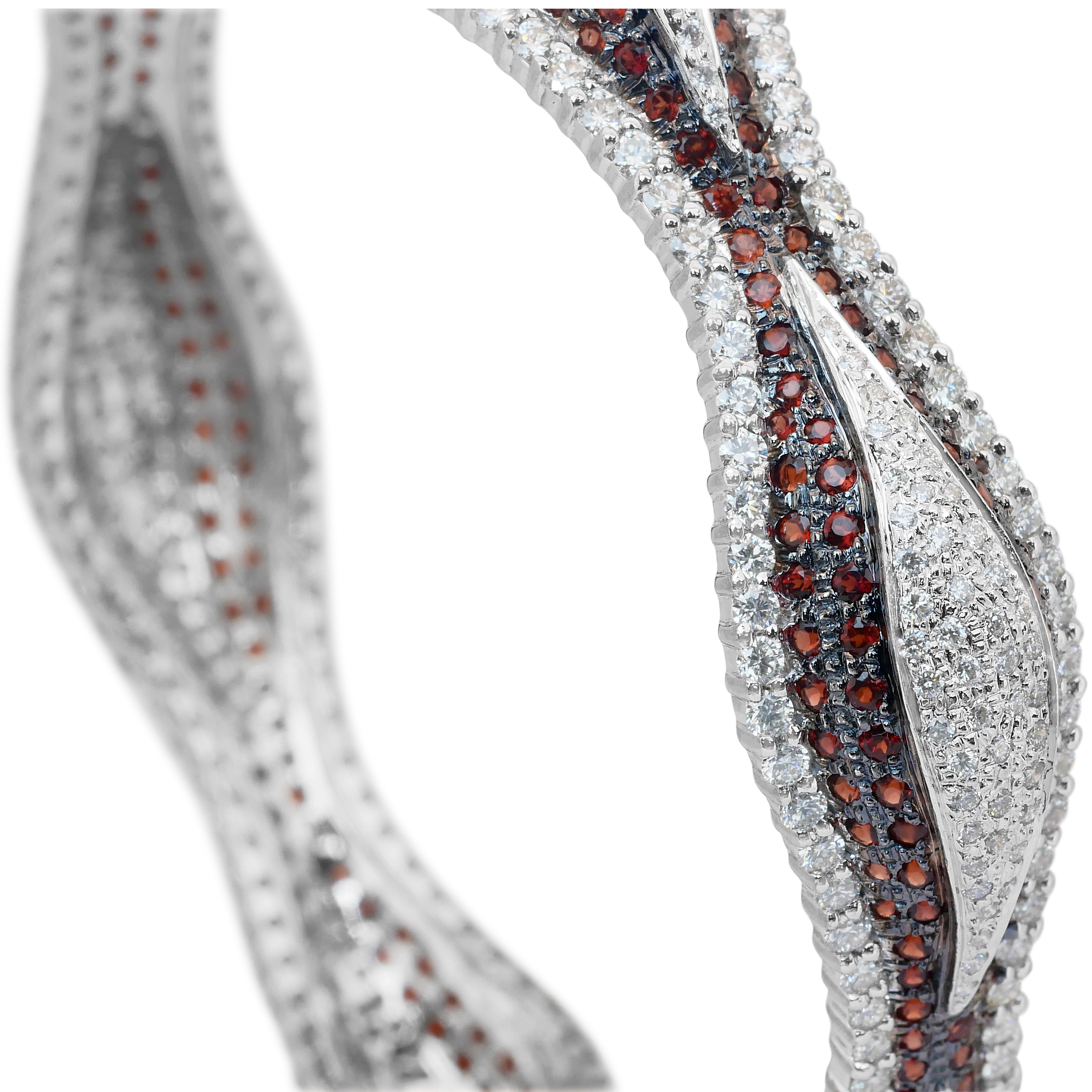 Sofisticato bracciale con spessartite e diamanti da 16,25 ct in oro bianco 18 carati - IGI in vendita 2