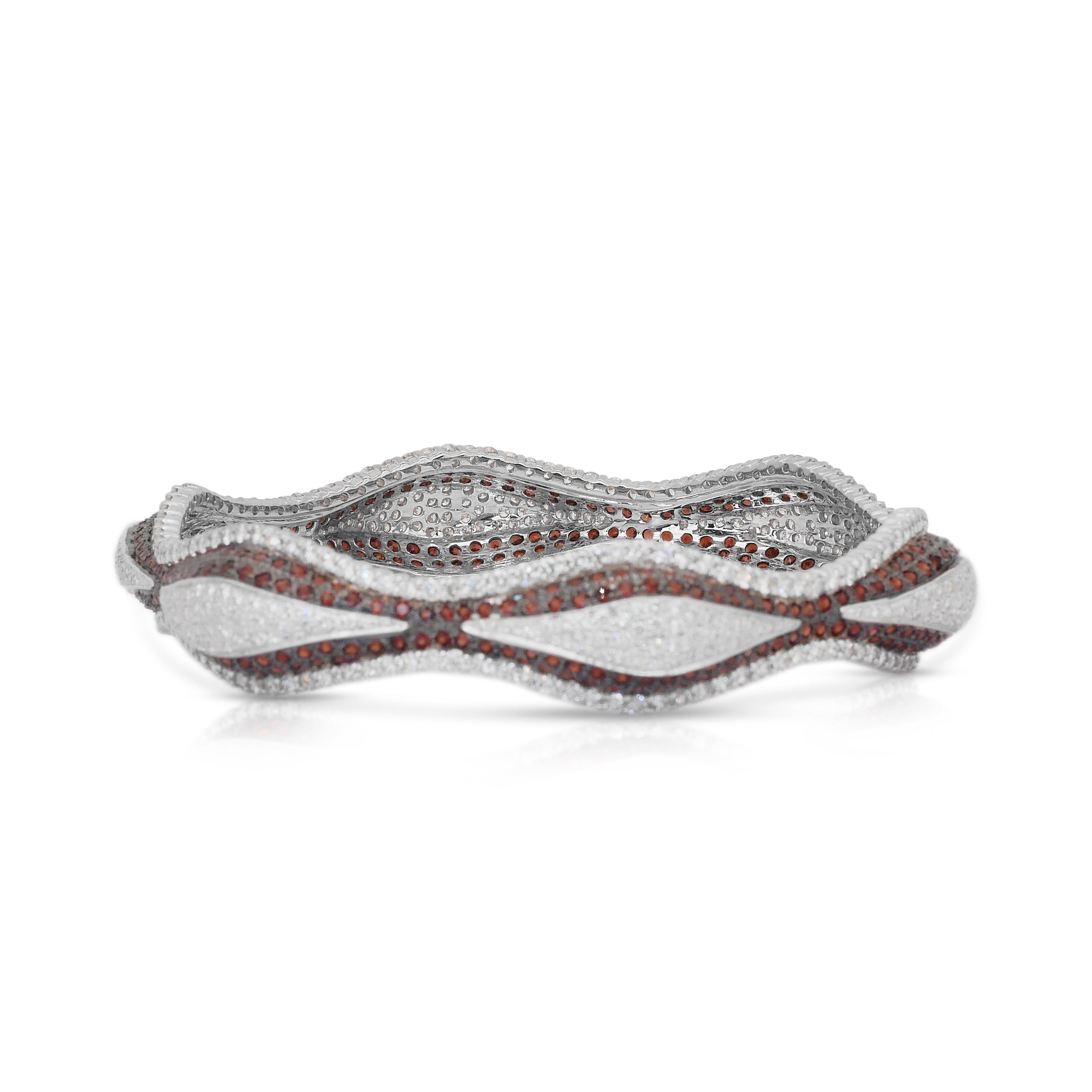Sofisticato bracciale con spessartite e diamanti da 16,25 ct in oro bianco 18 carati - IGI in vendita 4