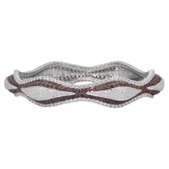 Bracelet sophistiqué en or blanc 18 carats avec spessartites et diamants - IGI