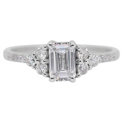 Sophisticated 1.63ct Double Excellent Ideal Cut Diamonds Pave Ring