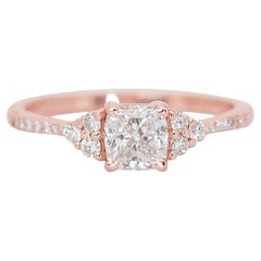 Sophisticated 1.65ct Diamonds Pave Ring in 14k Rose Gold - GIA Certified