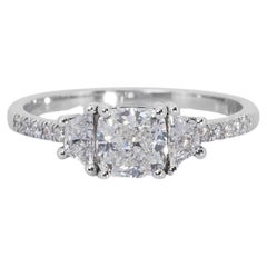 Sophisticated 1.80ct Diamonds 3-Stone Ring in 18k White Gold - GIA Certified