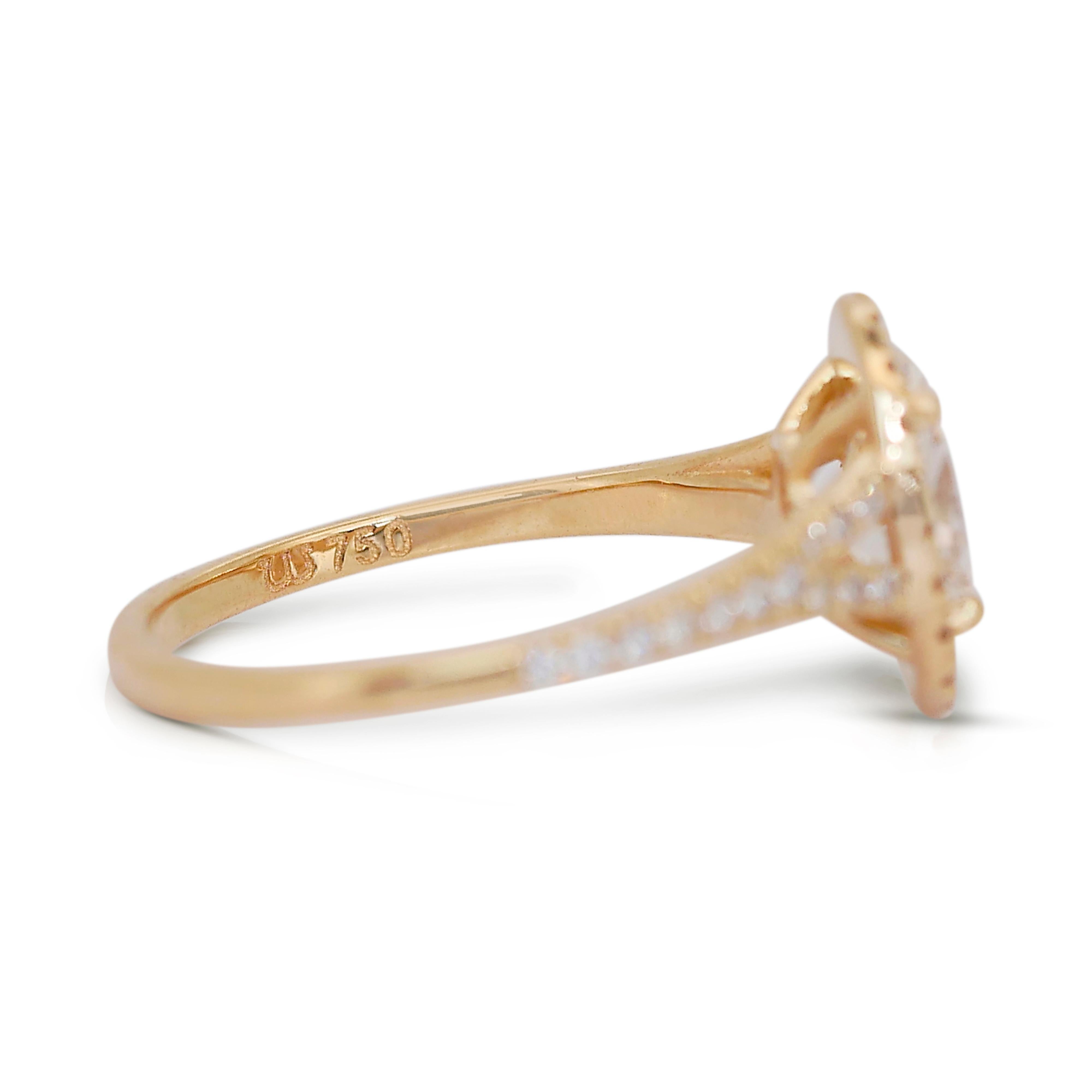 Oval Cut Sophisticated 1.80ct Diamonds Halo Ring in 18k Yellow Gold - GIA Certified