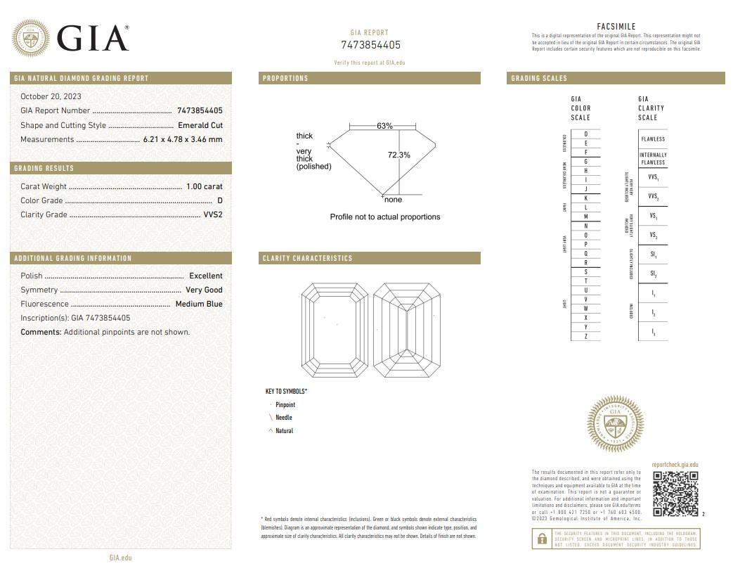 Women's Sophisticated 1.83ct Diamonds 3-Stone Ring in 18k White Gold - GIA Certified For Sale