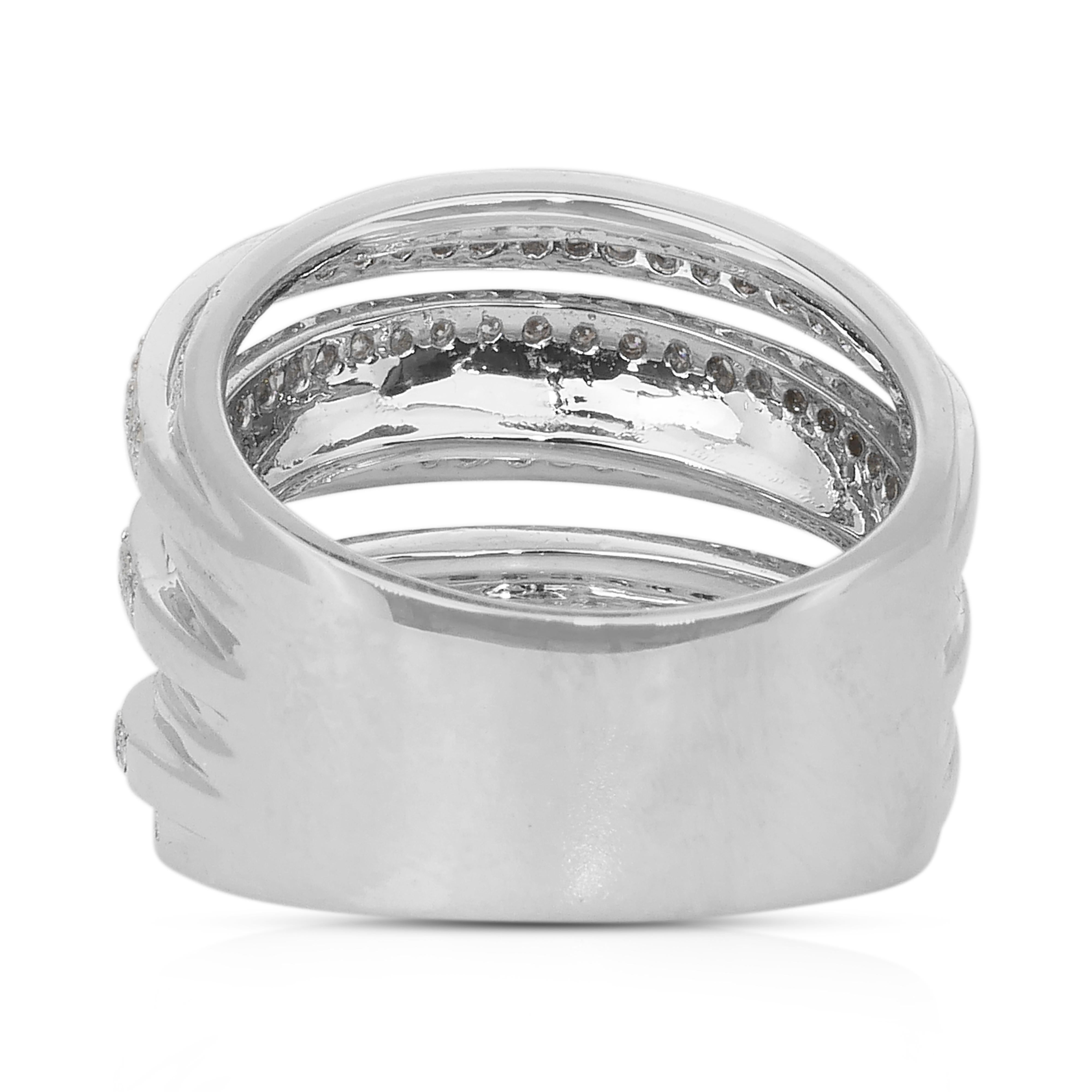 Sofisticado Anillo de Cóctel de Diamantes de 1,87ct en Oro Blanco de 18k - Certificado IGI en venta 3