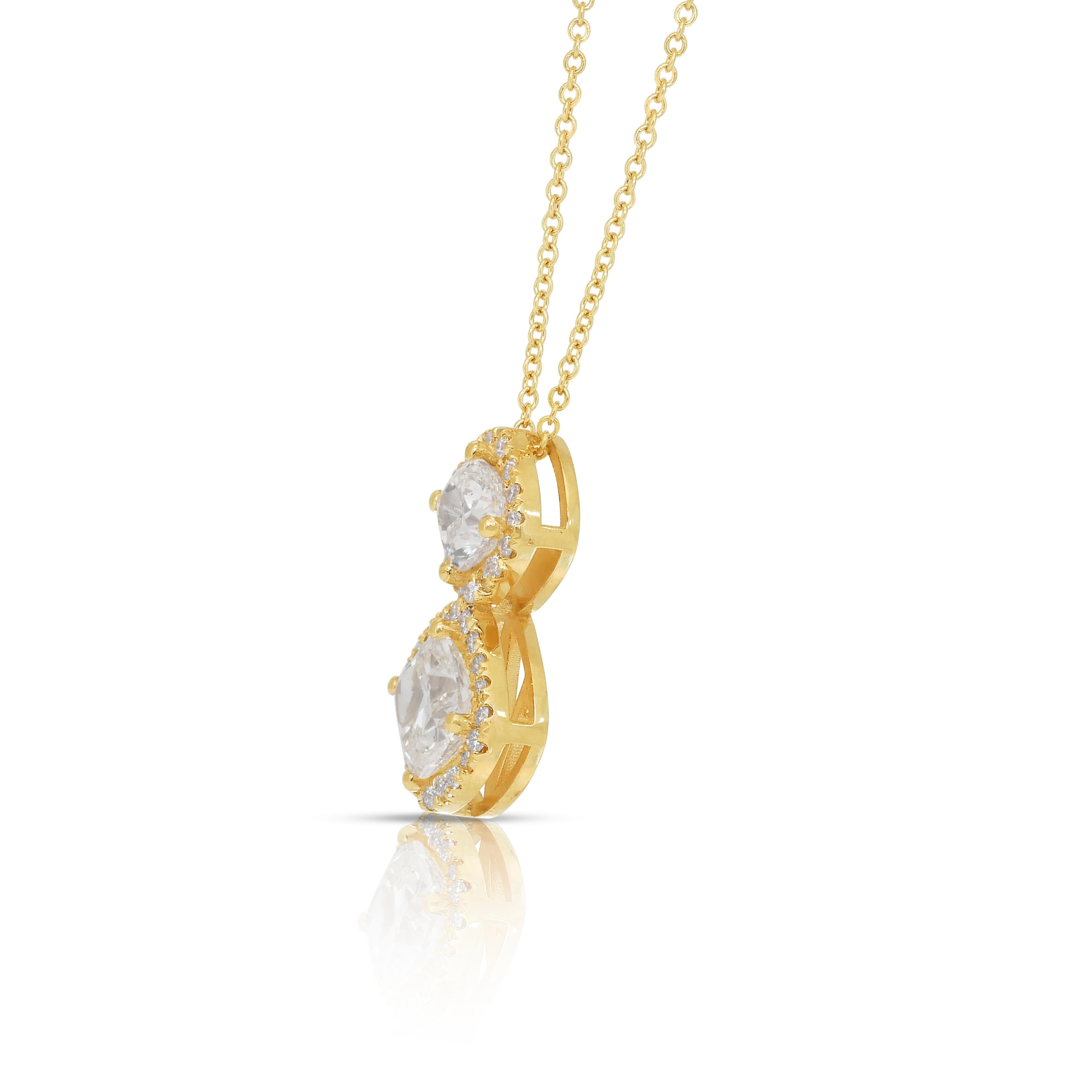 Collier sophistiqué de 1,89ct de diamants en or jaune 18k - certifié IGI en vente 2
