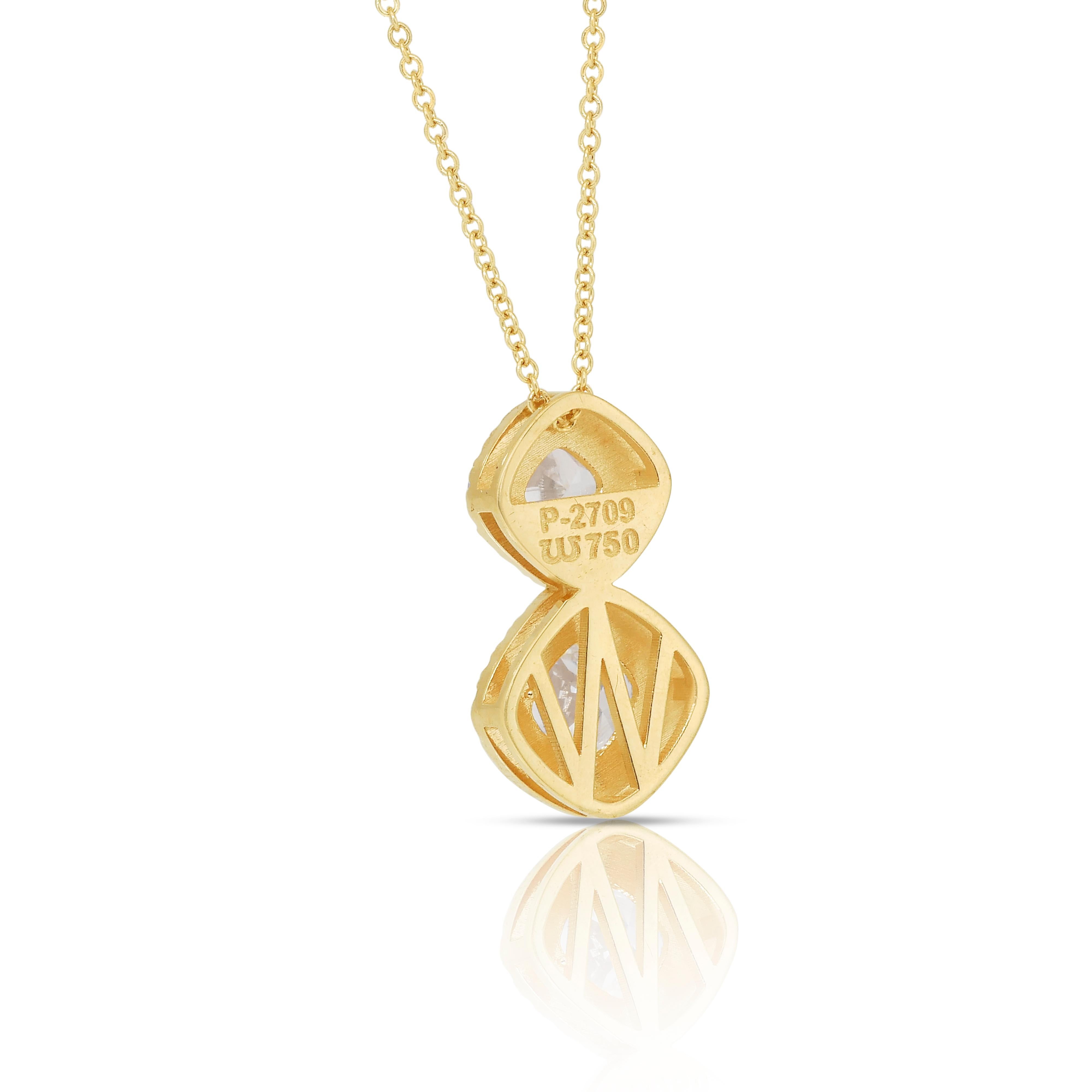 Collier sophistiqué de 1,89ct de diamants en or jaune 18k - certifié IGI en vente 3