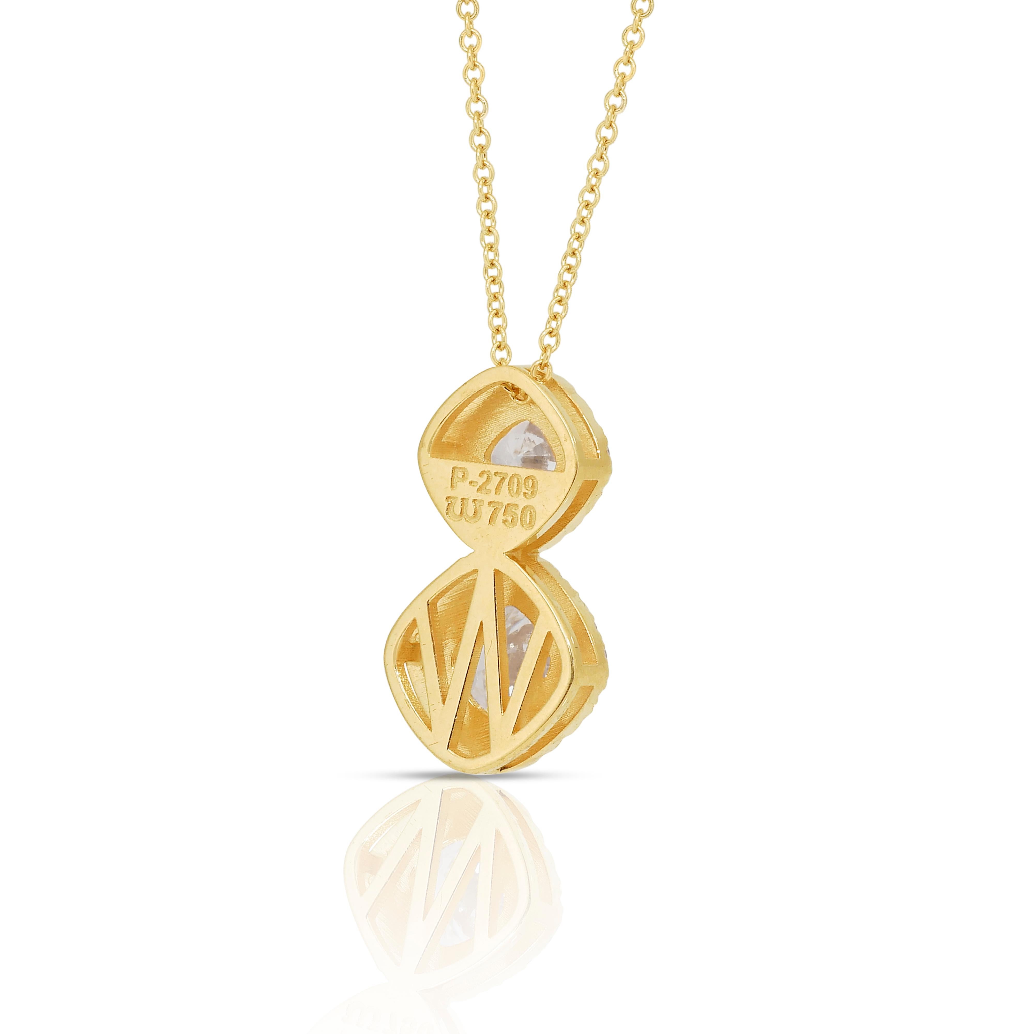Collier sophistiqué de 1,89ct de diamants en or jaune 18k - certifié IGI en vente 4