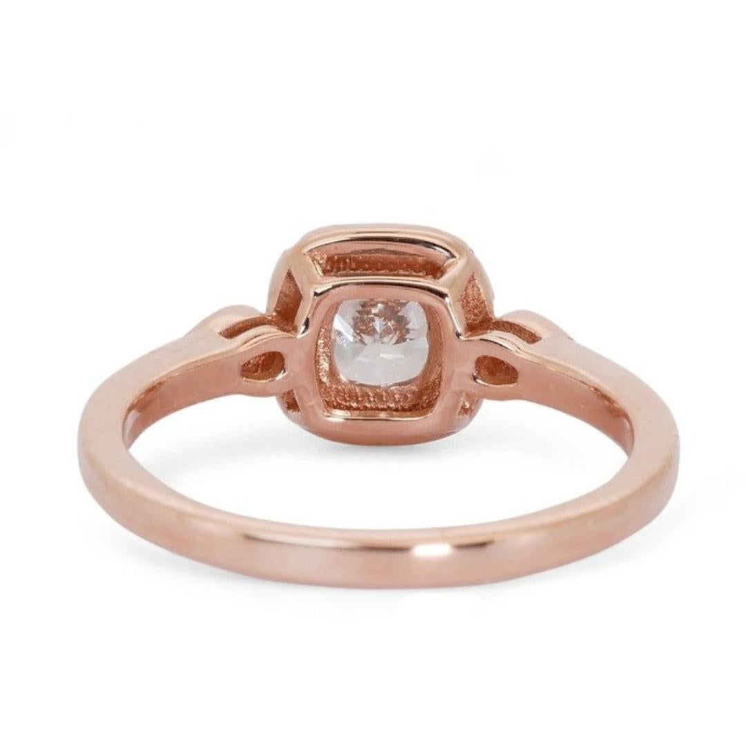 Sophisticated 18K Rose Gold Halo Diamond Ring with 1.33ct - GIA Certified In New Condition In רמת גן, IL