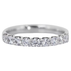 Sophisticated 18k White Gold .40ct. Round Brilliant Half Eternity Diamond Ring