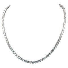 Sophisticated 18k White Gold Riviera Necklace 15.30ct Natural Diamonds IGI Cert